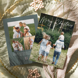 handtekening   Vrolijke Kerstmis verticale foto Feestdagenkaart