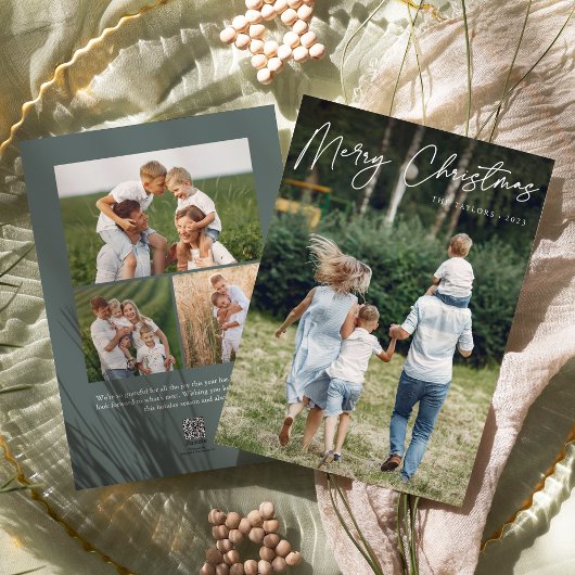 handtekening | Vrolijke Kerstmis verticale foto Feestdagenkaart