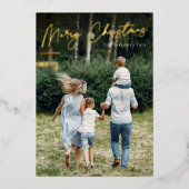 handtekening | Vrolijke Kerstmis verticale foto Folie Feestdagenkaart (Voorkant)