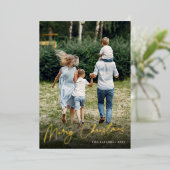 handtekening | Vrolijke Kerstmis verticale foto Folie Feestdagenkaart (Staand Voorkant)