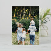 handtekening | Vrolijke Kerstmis verticale foto Folie Feestdagenkaart (Staand Voorkant)