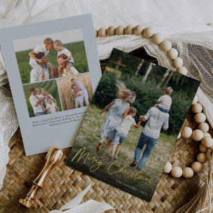 handtekening   Vrolijke Kerstmis verticale foto Folie Feestdagenkaart