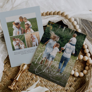 handtekening   Vrolijke Kerstmis verticale foto Folie Feestdagenkaart
