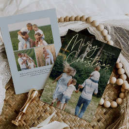 handtekening | Vrolijke Kerstmis verticale foto Folie Feestdagenkaart