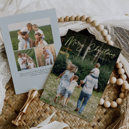 handtekening | Vrolijke Kerstmis verticale foto Folie Feestdagenkaart
