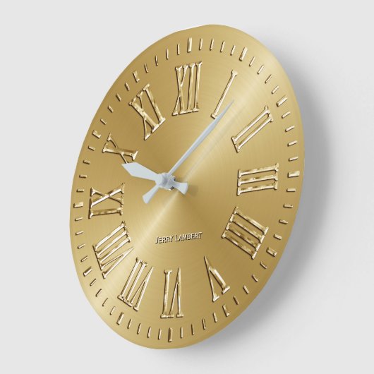 Handtekening Wall Clock Gold Grote Klok (Hoek)