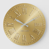Handtekening Wall Clock Gold Grote Klok (Voorkant)