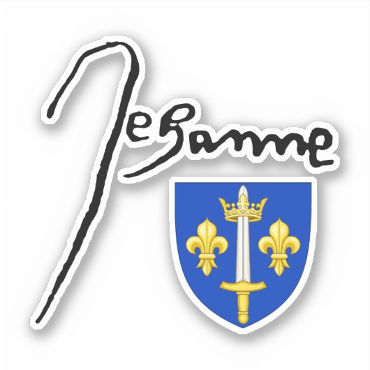 Handtekening/ wapenschild van Jeanne d'Arc Sticker (Voorkant)