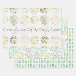 Handtekening, waterverf, abstract ontwerp, cirkels inpakpapier vel