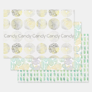 Handtekening, waterverf, abstract ontwerp, cirkels inpakpapier vel