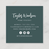 Handtekening waterverf Potlood Houseplant Vierkante Visitekaartje (Achterkant)