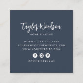 Handtekening waterverf Potlood Houseplant Vierkante Visitekaartje (Achterkant)