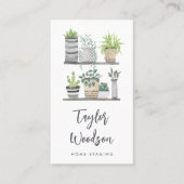 Handtekening waterverf Potlood Houseplant Visitekaartje (Voorkant)