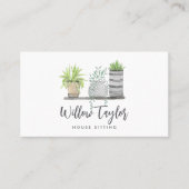 Handtekening waterverf Potlood Houseplant Visitekaartje (Voorkant)