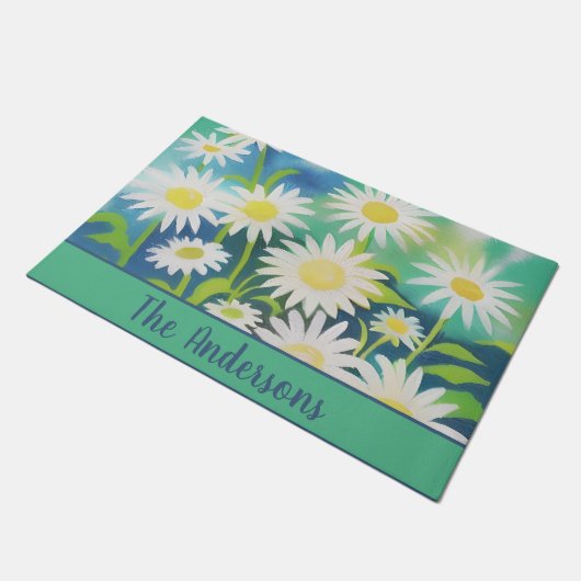 Handtekening waterverf Wild Daisies Deurmat (Schuin)
