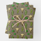 Handtekening Western bull Cactus Patter Inpakpapier Vel (In situ)