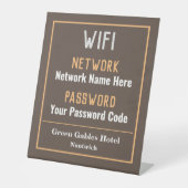 Handtekening WiFi-instructies Reclamebord Met Voetstuk (Voorkant)