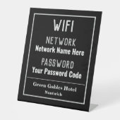 Handtekening WiFi-instructies Reclamebord Met Voetstuk (Voorkant)