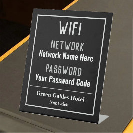 Handtekening WiFi-instructies Reclamebord Met Voetstuk