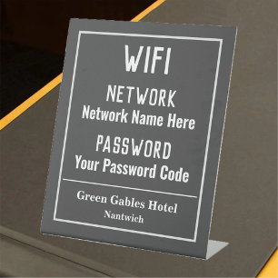Handtekening WiFi-instructies Reclamebord Met Voetstuk