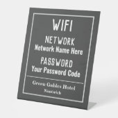 Handtekening WiFi-instructies Reclamebord Met Voetstuk (Voorkant)