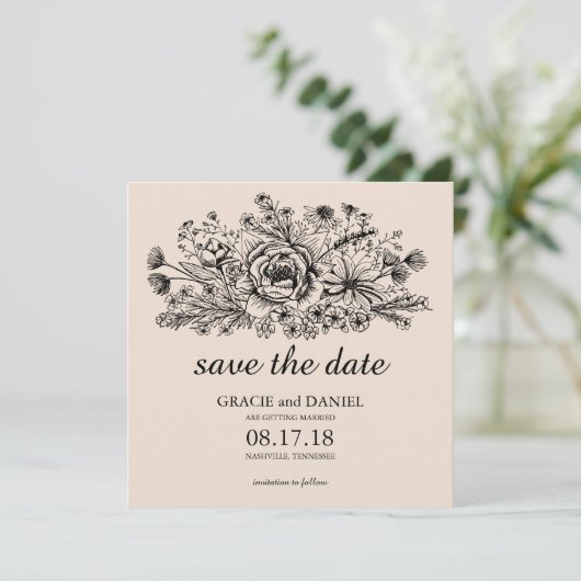 Handtekening Wilde bloem Velduitsteken Opslaan Dat Kaart (Staand voorkant)