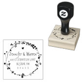 Handtekening Wilde bloem Wreatreturn Address Rubberstempel (Gestempeld)