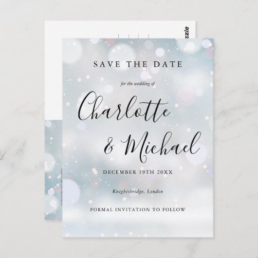 Handtekening Wintervoorste datum opslaan Briefkaart (Voorkant / Achterkant)