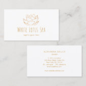Handtekening Witte Lotus Flower Wellness Spa Visitekaartje (Voorkant / Achterkant)