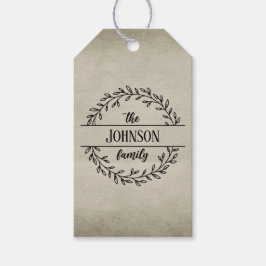  handtekening Wreath Cadeaulabel