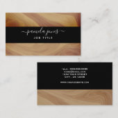 Handtekening Zwart en Hout Professionele Handyman Visitekaartje (Voorkant / Achterkant)