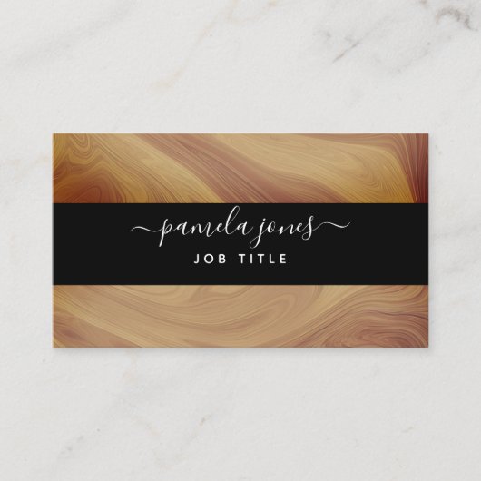 Handtekening Zwart en Hout Professionele Handyman Visitekaartje (Voorkant)