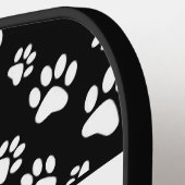 Handtekening zwart en wit poten pickleball paddle (Links Detail)