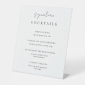 Handtekening zwart-wit-bruiloft reclamebord met voetstuk (Voorkant)