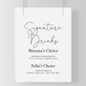 Handtekeningdranken Elegant Eenvoudig Calligrafie  Poster