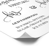 Handtekeningdranken Koppels Trouwdag Blauwe Bloeme Poster (Hoek)