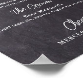 Handtekeningdranken Persoonlijke Rustieke Trouwbar Poster (Hoek)