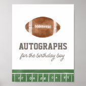 Handtekeningen Football Verjaardagsfeestteken Poster (Voorkant)