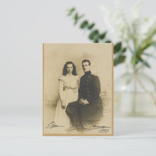 HANDTEKENINGEN Michael & Olga Romanov - Rusland Briefkaart (Staand voorkant)