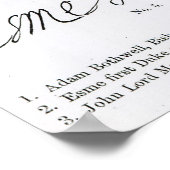 Handtekeningen van de 16e en 17e eeuw poster (Hoek)