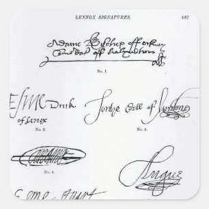 Handtekeningen van de 16e en 17e eeuw vierkante sticker