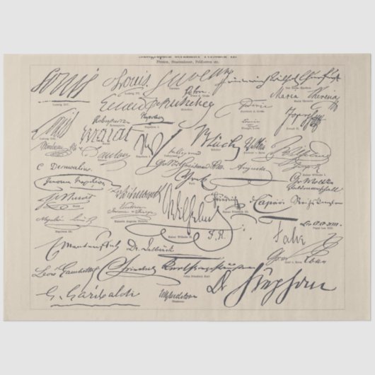 Handtekeningen van Famous People II Script Tissuepapier (Voorkant)