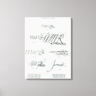 Handtekeningen van Mary Queen of Scots Canvas Afdruk