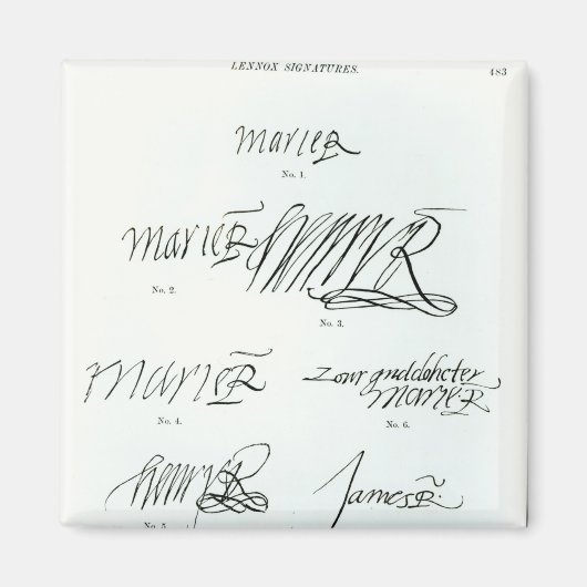 Handtekeningen van Mary Queen of Scots Magneet (Voorkant)