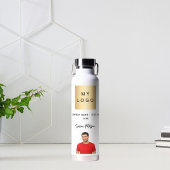 Handtekeningfoto bedrijfsnaam logo waterfles