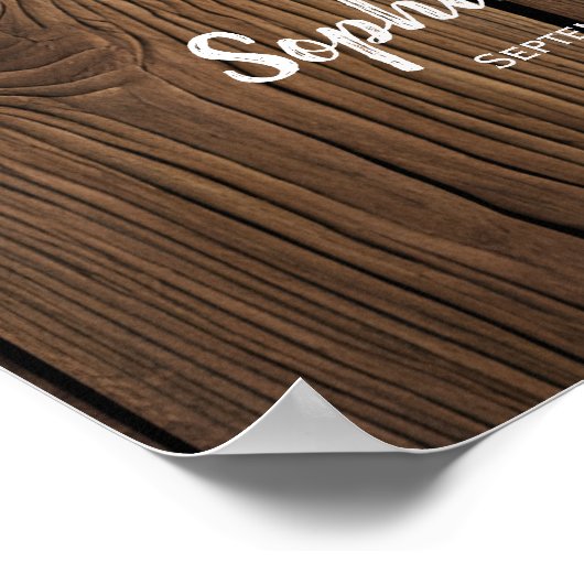 handtekeninggastenboek geel hout poster (Hoek)