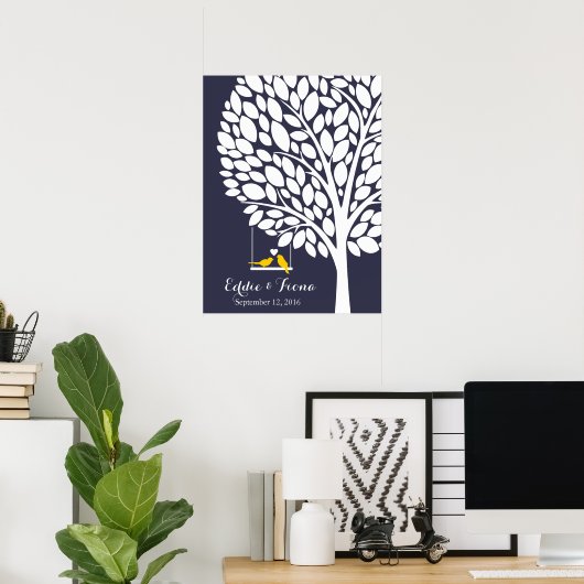 handtekeninggastenboek, geel poster (Thuiskantoor)