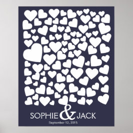 handtekeninggastenboek harten ondertekening hout poster