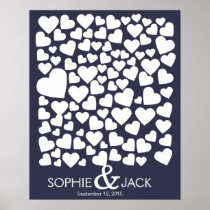 handtekeninggastenboek harten ondertekening hout poster