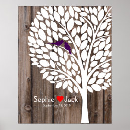 handtekeninggastenboek paarse krijt poster